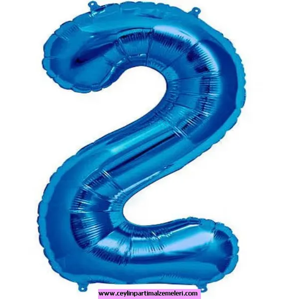 2 Rakam Lacivert Folyo Balon